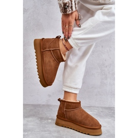Doposci da donna in camoscio color cammello beige 1