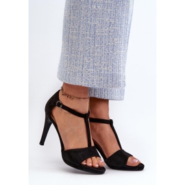 Sandali con tacco da donna di Vinceza nero 1