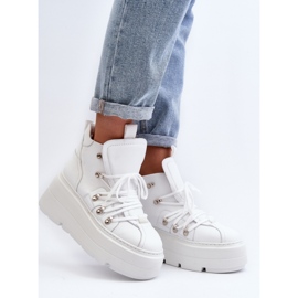Scarpe sportive bianche Zazoo con fondo massiccio bianca 1