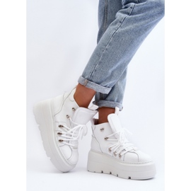 Scarpe sportive bianche Zazoo con fondo massiccio bianca 2