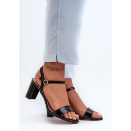 Jezzi Sandali da donna sul post nero 1