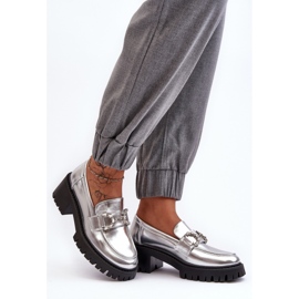 Mocassini slip-on da donna argento d'argento 2