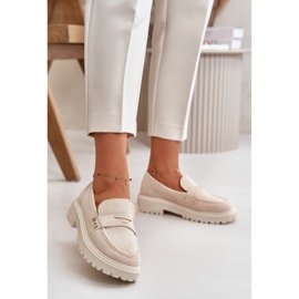 Comodi mocassini beige chiaro 1