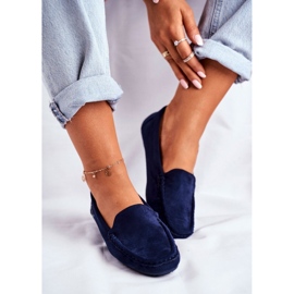 Mocassini da donna realizzati in Eco-suede 20PB26-2190 blu 1