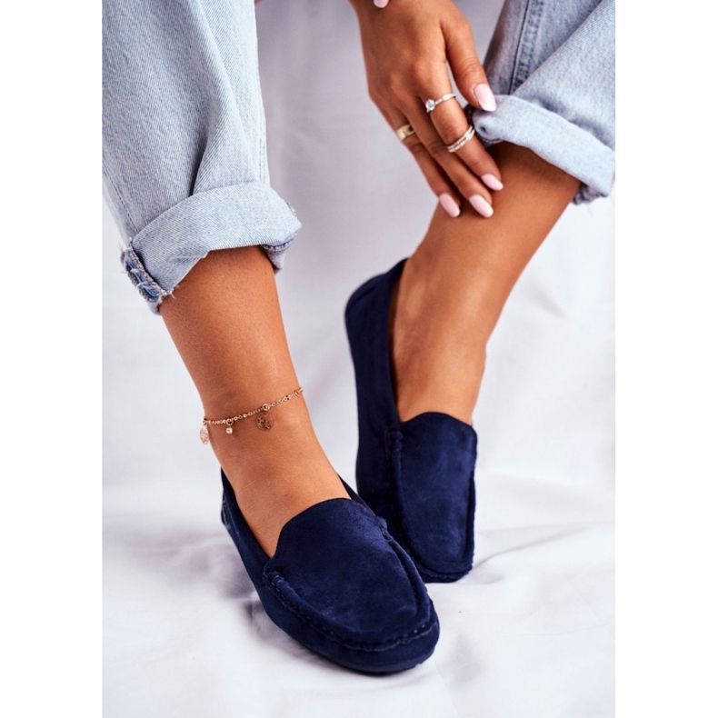 Mocassini da donna realizzati in Eco-suede 20PB26-2190 blu 1