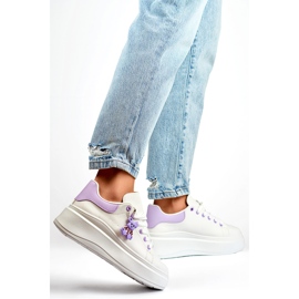 Scarpe sportive da donna LL23171PU bianche bianca 1