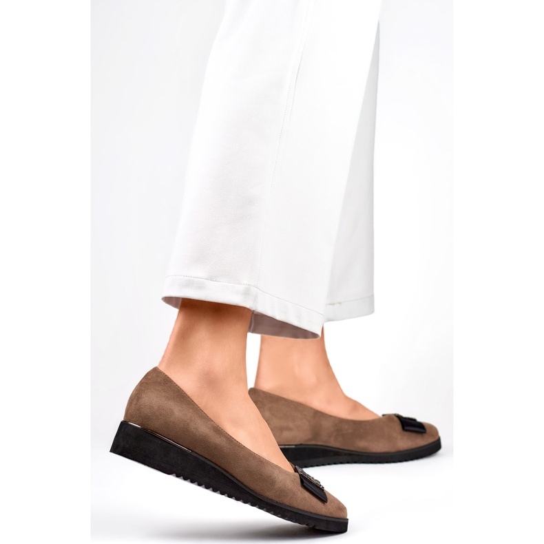 Décolleté da Donna con Fiocco GD-FL766T Tortora marrone 1