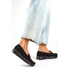 Mocassini con plateau da donna 24-21338B neri nero 1