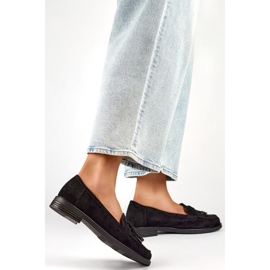 Scarpe da donna con fiocco 24-12369B nere nero 1