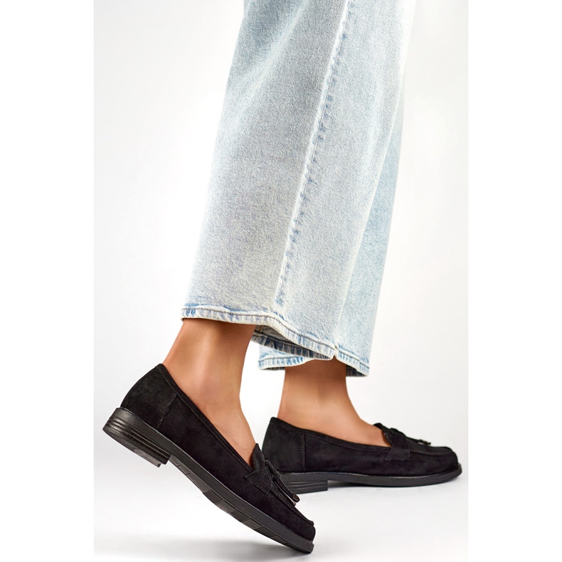 Scarpe da donna con fiocco 24-12369B nere nero 1