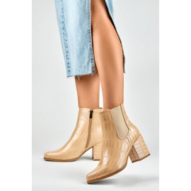 Stivali da donna foderati in pelliccia 260038BE-XC, beige 2