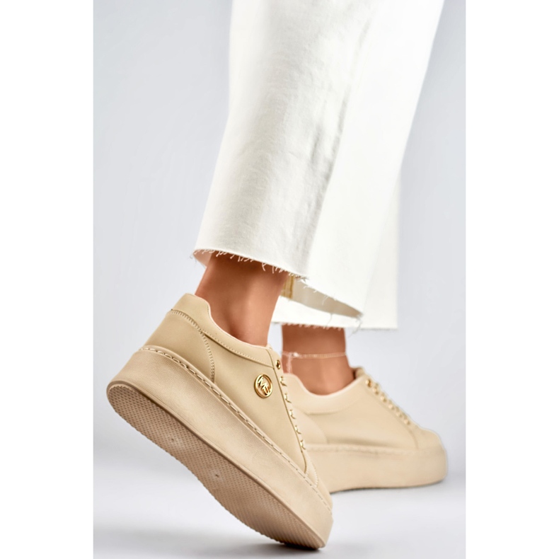 Scarpe sportive con decorazione da donna TL251-10L/BE beige 1