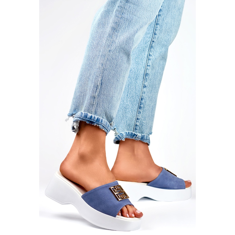 Infradito da donna con decorazione GD-XF1000B, blu 1