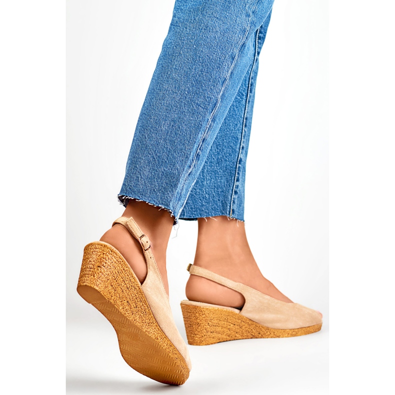 Sandali con zeppa da donna GD-FL653BE, beige 1