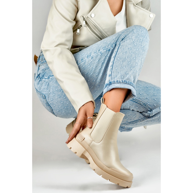 Stivaletto Chelsea Modello DES909BE Beige - PRIMO 1