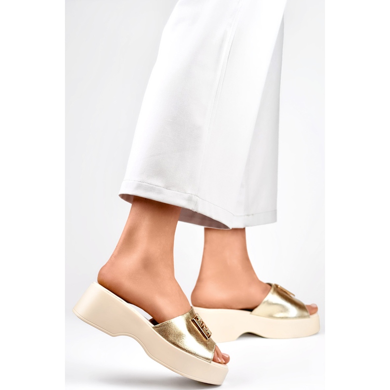 Infradito da donna con decorazione GD-XF1000GO, oro giallo 1