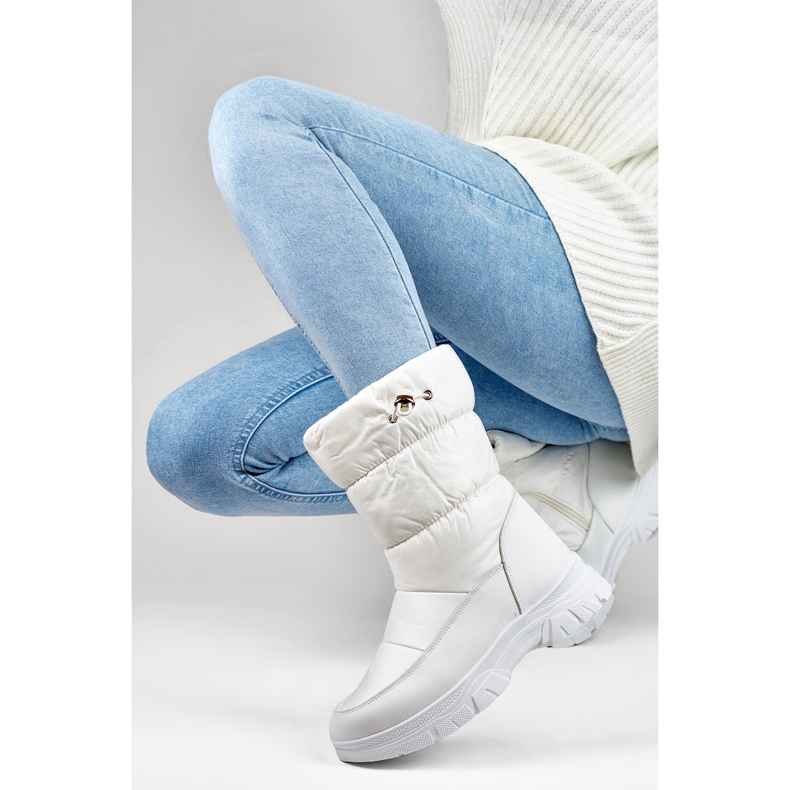 Doposci da donna foderati in pelliccia 3537W bianchi bianco 1
