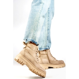 Trapper da donna foderati in pelliccia A5201-39BE, beige 1