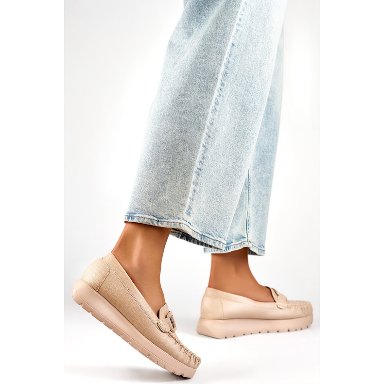 Mocassini da donna con decorazione 24-21339BE beige 1