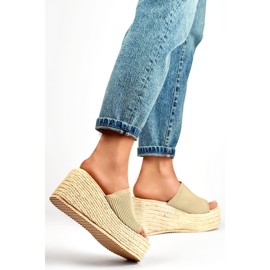 Sandali con zeppa da donna 7237GO oro giallo 1