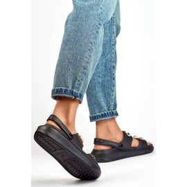 Sandali da donna con decorazioni JHC3071B, nero 1