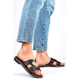 Infradito da donna con Cuore KK-731B, nere nero 1