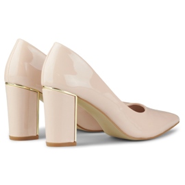 Décolleté da donna in vernice GD-DO112B-BE, beige 2