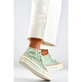 Sneakers con plateau da donna BL507BL di colore verde 1