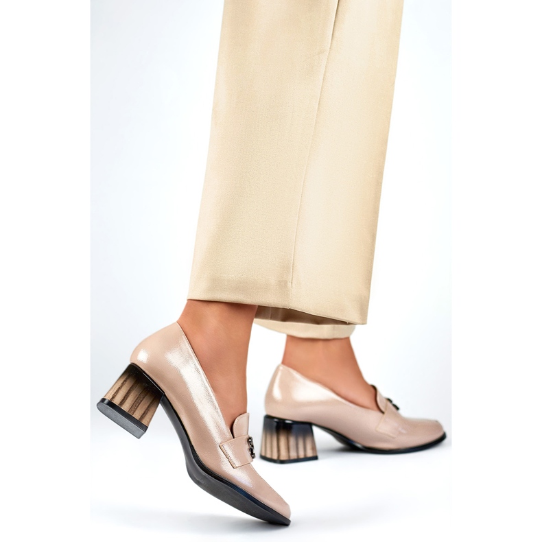 Décolleté da donna in vernice GD-FL479-D.BE beige 1