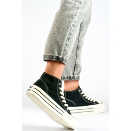 Sneakers con plateau BL507B, nere nero 1