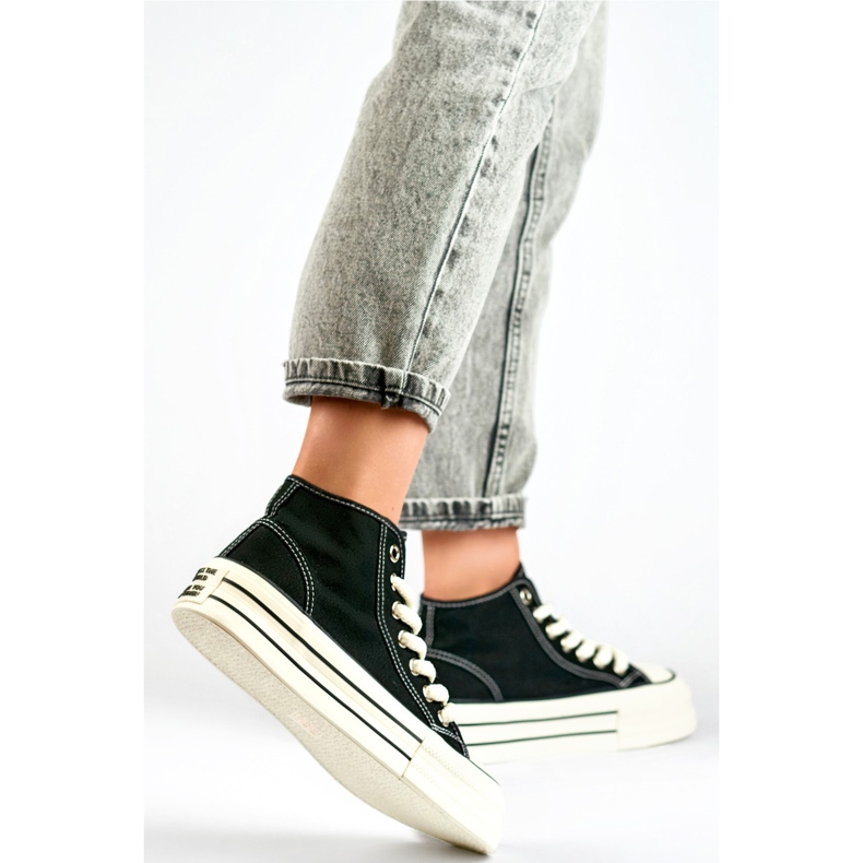 Sneakers con plateau BL507B, nere nero 1