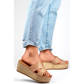 Infradito con zeppa da donna YD8H-19KH Beige 1