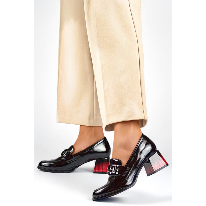 Décolleté laccate con decoro GD-FL478-B Nero 1