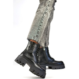 Stivali in pelle da donna GD-TL56B, neri nero 1
