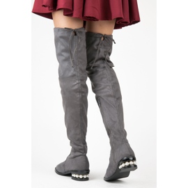 Fashion Moschettieri grigi con perle grigio 2