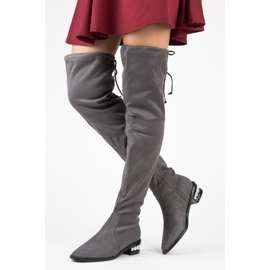 Fashion Moschettieri grigi con perle grigio 1
