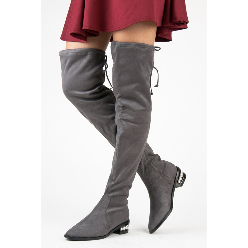 Fashion Moschettieri grigi con perle grigio 1