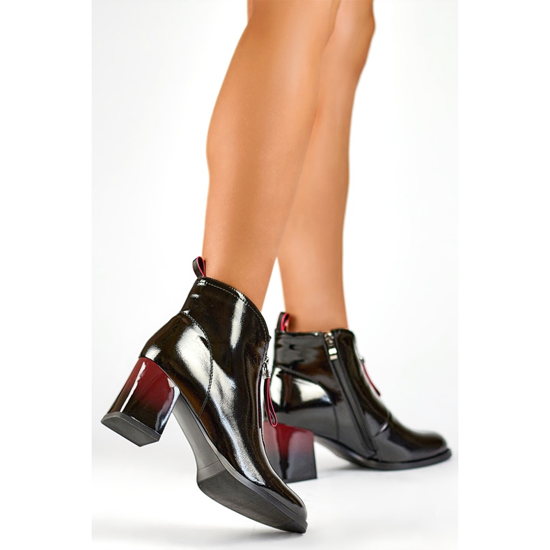 Stivali da donna GD-FL2107B Pelle verniciata nero 1
