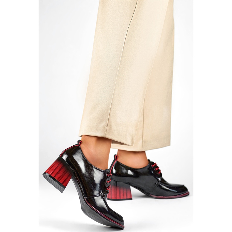 Scarpe da donna GD-FL439-B Pelle verniciata nero 1