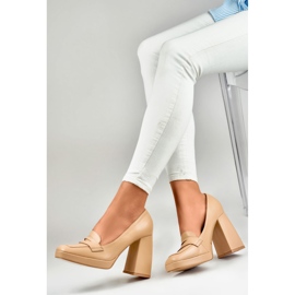 Décolleté con tacco alto M046NU beige 1