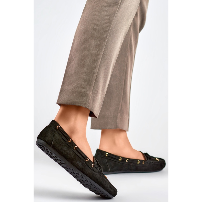 Mocassini da donna QQ5B con fiocco nero 1