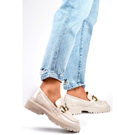 Mocassini da donna con decoro oro OH31-2LT/BE beige 1