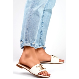 Infradito da donna 5174W con decorazione bianca 1
