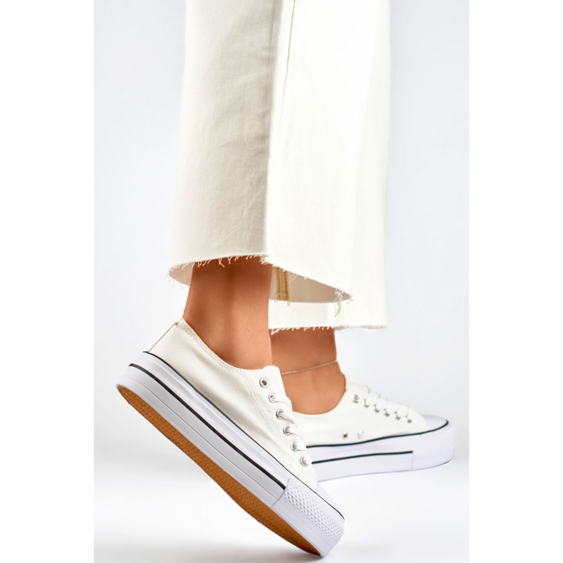 Scarpe da ginnastica da donna QY832-09BL bianca 1