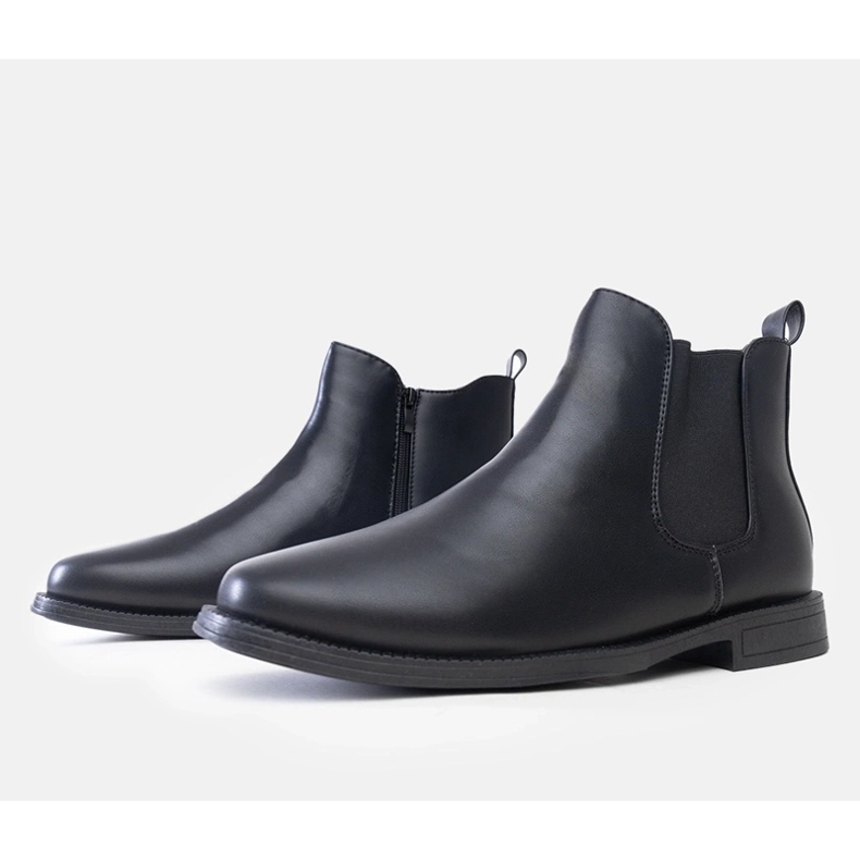 Stivaletti Chelsea da uomo neri con inserto elastico, ecopelle Fernand nero 1