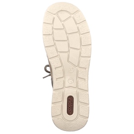 Stivaletti da donna impermeabili in pelle beige Rieker L7701-24 2