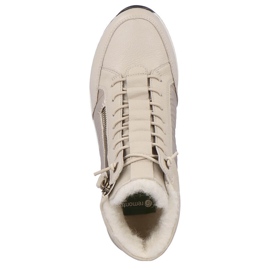 Stivali con zeppa isolanti in pelle da donna, beige Remonte D0T72-60 2