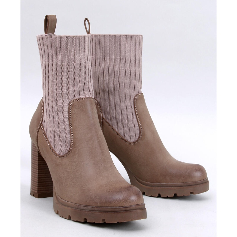 Stivaletti con tacco alto Fairsy Khaki beige 1