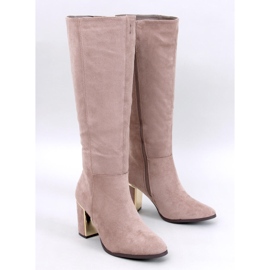 Stivali classici con tacco alto Arlena Taupe beige 1