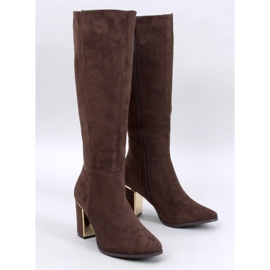 Stivali classici con tacco alto di Arlena Brown marrone 1